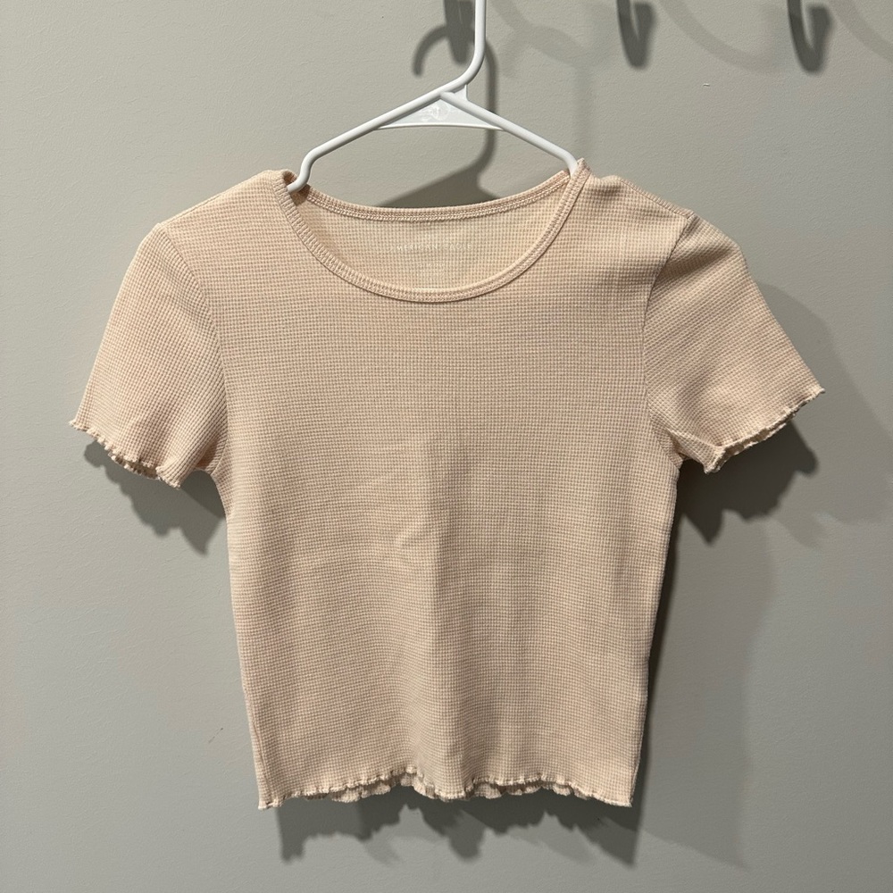 AE Ribbed, Ruffle Crop Top